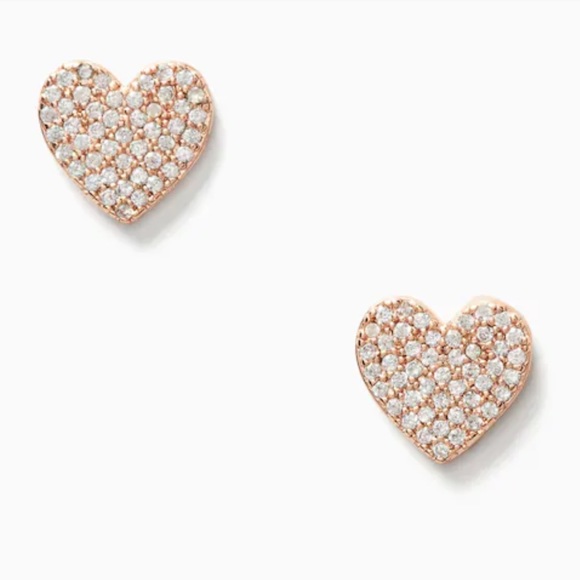♠️NWT♠️ Kate Spade New York Yours Truly Rose Gold Heart Stud Earrings - Picture 6 of 10